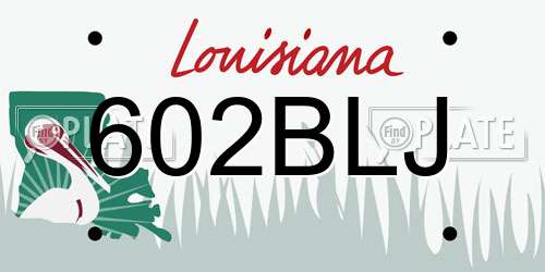 602BLJ Louisiana License Plate