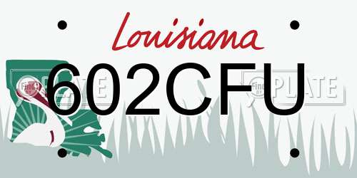 602CFU Louisiana License Plate