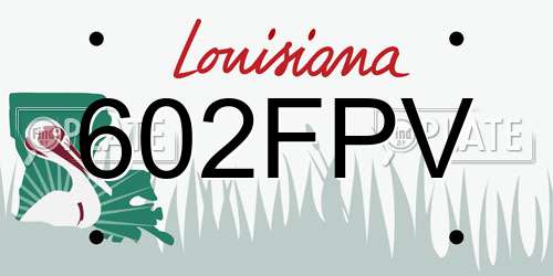602FPV Louisiana License Plate