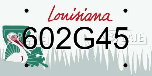 602G45 Louisiana License Plate