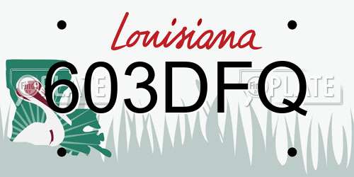 603DFQ Louisiana License Plate