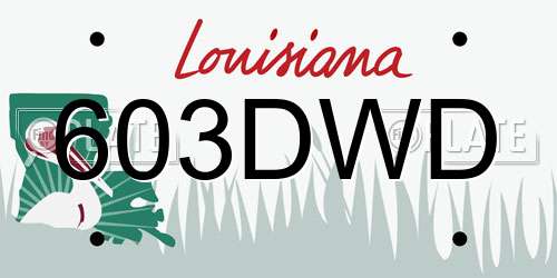 603DWD Louisiana License Plate