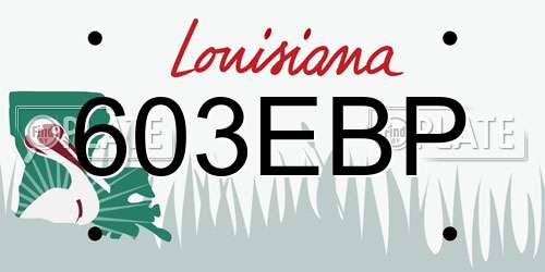 603EBP Louisiana License Plate