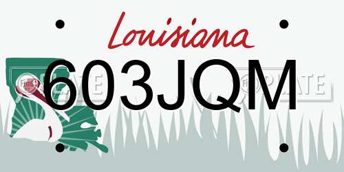 603JQM Louisiana License Plate
