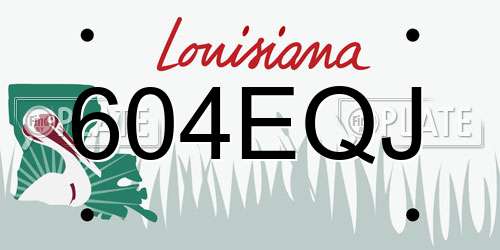 604EQJ Louisiana License Plate