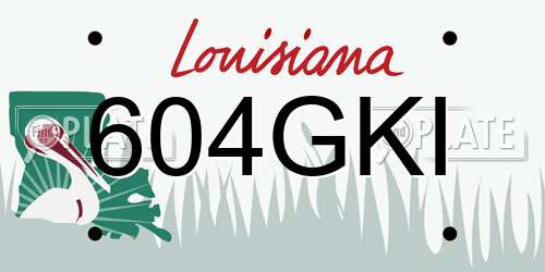 604GKI Louisiana License Plate