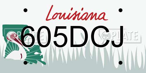 605DCJ Louisiana License Plate
