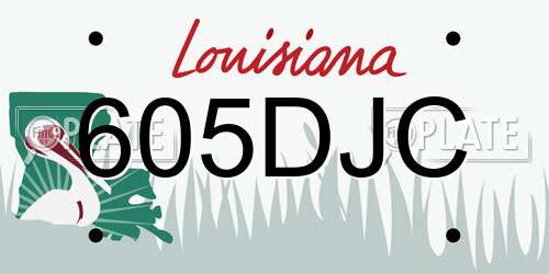 605DJC Louisiana License Plate