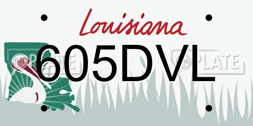 605DVL Louisiana License Plate