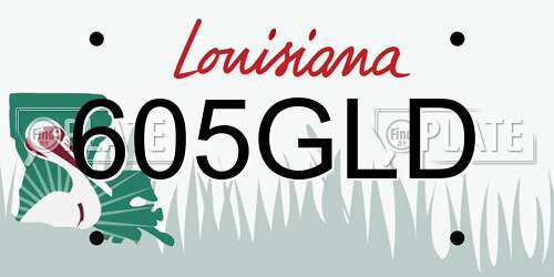 605GLD Louisiana License Plate