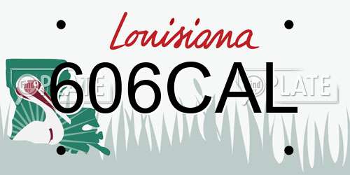 606CAL Louisiana License Plate