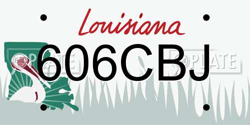 606CBJ Louisiana License Plate