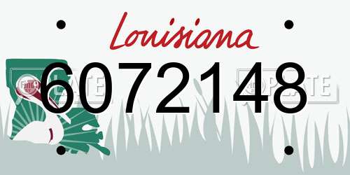 6072148 Louisiana License Plate