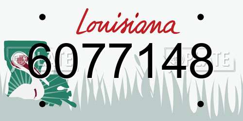 6077148 Louisiana License Plate