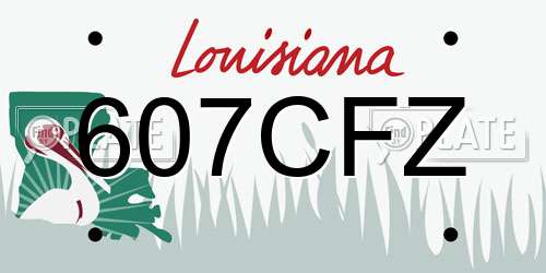 607CFZ Louisiana License Plate