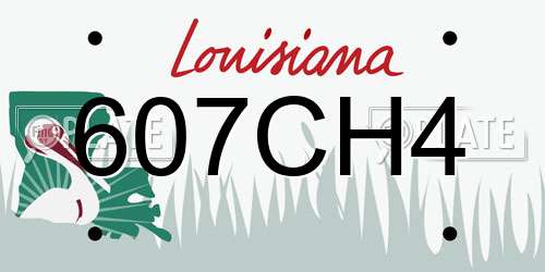 607CH4 Louisiana License Plate
