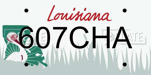607CHA Louisiana License Plate