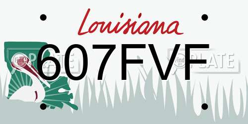 607FVF Louisiana License Plate