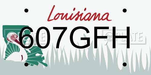 607GFH Louisiana License Plate