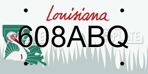 608ABQ Louisiana License Plate