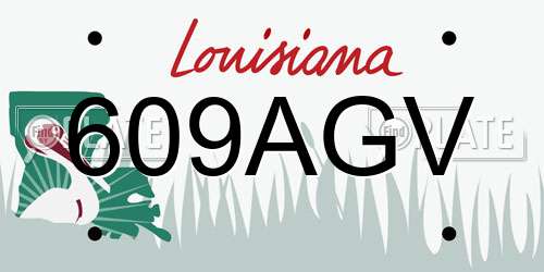 609AGV Louisiana License Plate