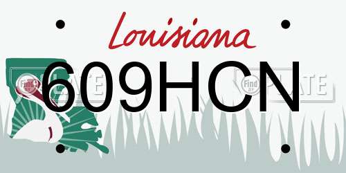 609HCN Louisiana License Plate