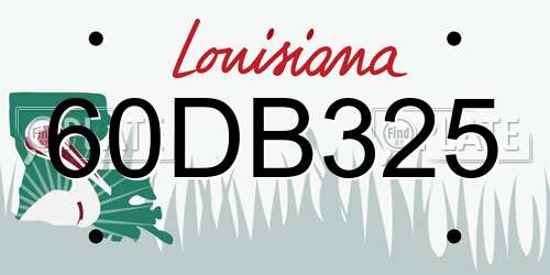 60DB325 Louisiana License Plate