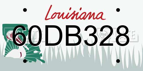 60DB328 Louisiana License Plate