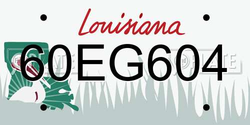 60EG604 Louisiana License Plate