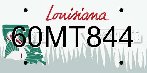 60MT844 Louisiana License Plate