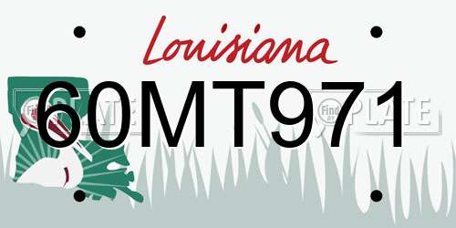 60MT971 Louisiana License Plate
