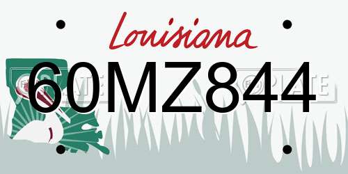 60MZ844 Louisiana License Plate