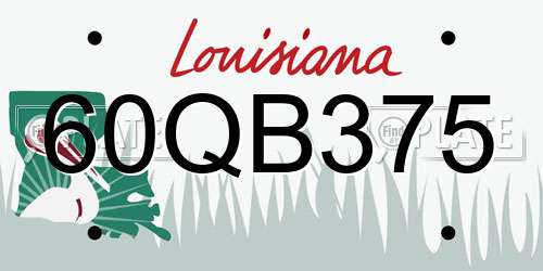 60QB375 Louisiana License Plate