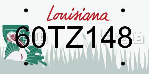 60TZ148 Louisiana License Plate