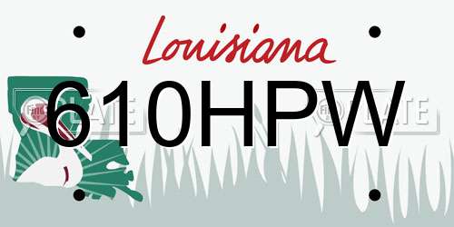 610HPW Louisiana License Plate