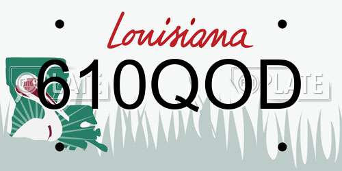 610QOD Louisiana License Plate