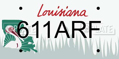 611ARF Louisiana License Plate