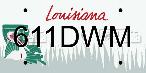 611DWM Louisiana License Plate