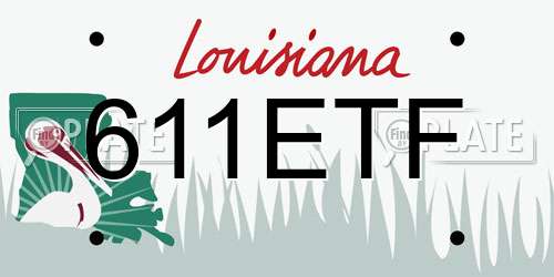 611ETF Louisiana License Plate