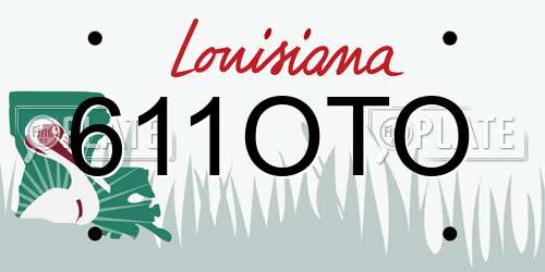 611OTO Louisiana License Plate