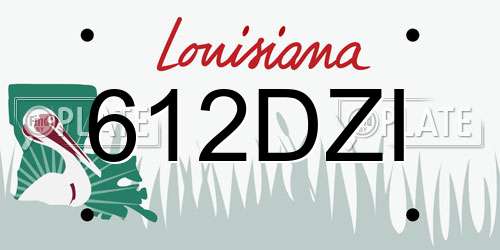 612DZI Louisiana License Plate