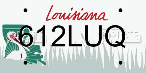 612LUQ Louisiana License Plate
