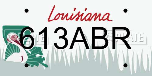 613ABR Louisiana License Plate