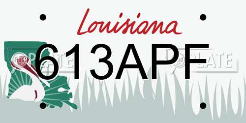 613APF Louisiana License Plate