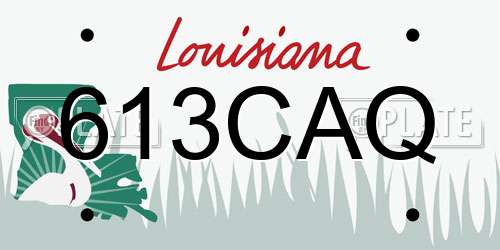 613CAQ Louisiana License Plate