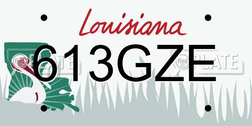 613GZE Louisiana License Plate