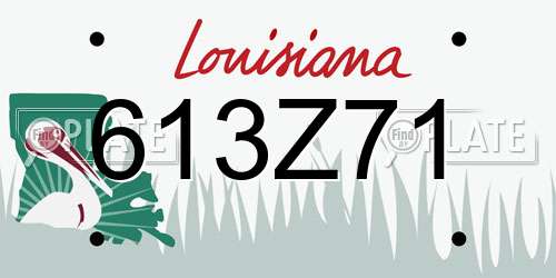 613Z71 Louisiana License Plate
