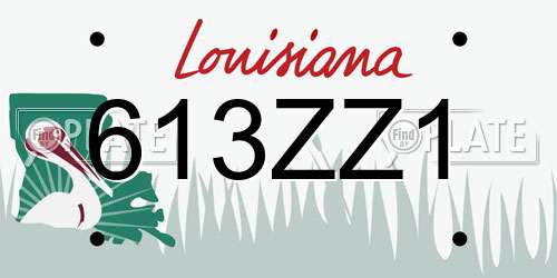 613ZZ1 Louisiana License Plate