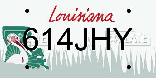 614JHY Louisiana License Plate