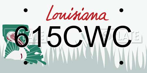 615CWC Louisiana License Plate